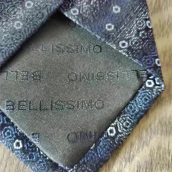Bellissimo blue and silver tie.  100% silk - Picture 4 of 8